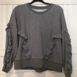 Gray ruffle sweater